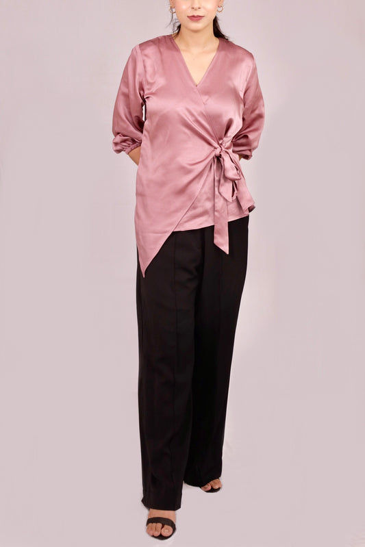 Satin Wrap Top