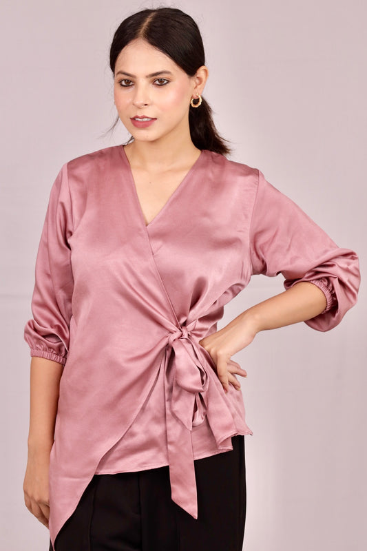 Satin Wrap Top